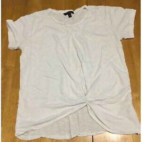 Banana Republic White Knit Tee T-shirt TOP Knot M - Picture 2 of 9